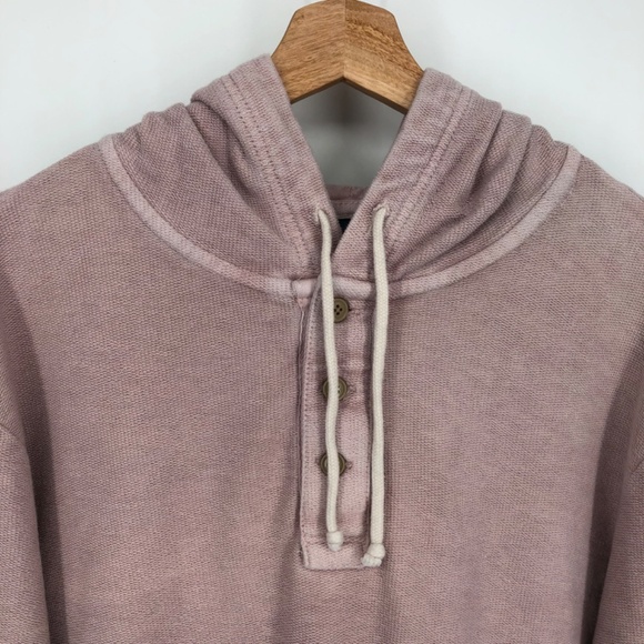 American Eagle Mens Hoodie Size Medium Pink Fade Sweatshirt Pockets Thick Knit - Picture 2 of 14